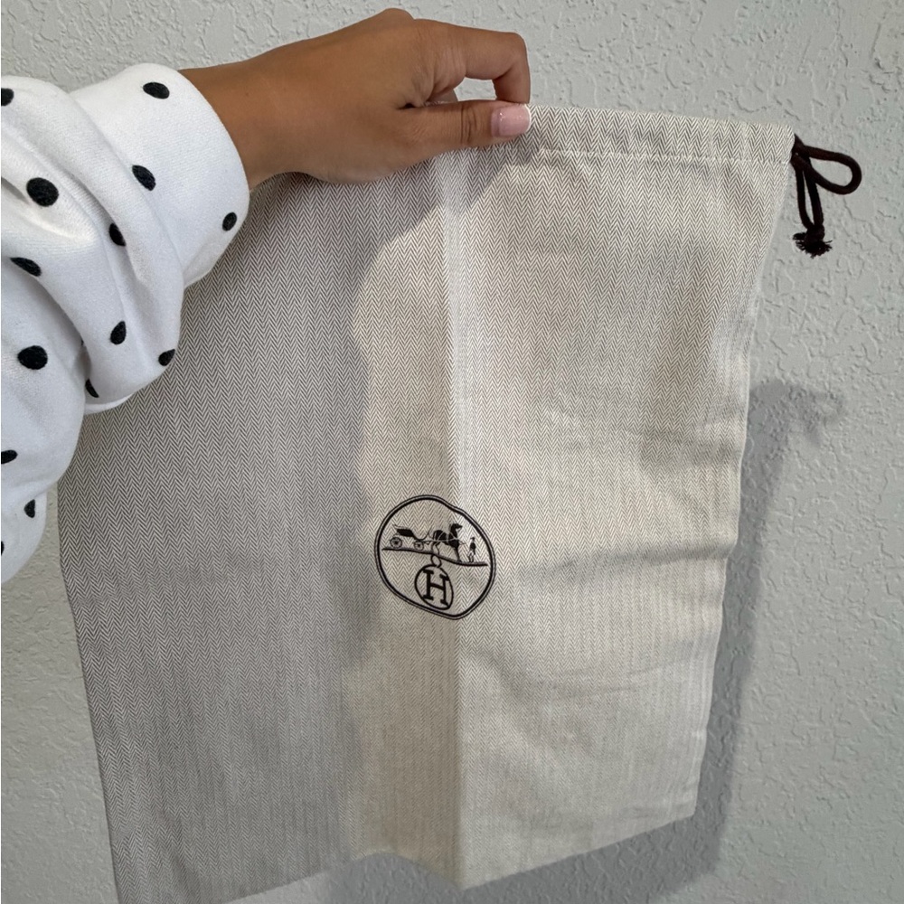 Hermès Beige Canvas Drawstring Dust Bag